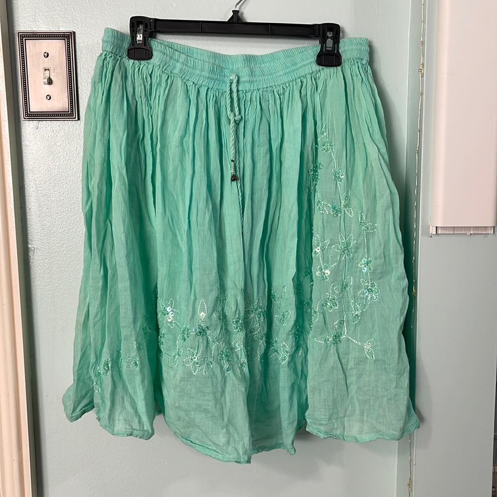 Women’s swim cover skirt. Mint Green ,Large